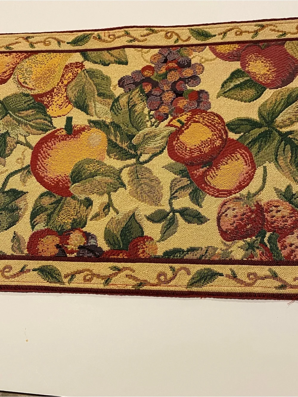 Vintage Woven Fruit Tapestry Placemats Set of 2 Cottagecore Farmhouse Decor
